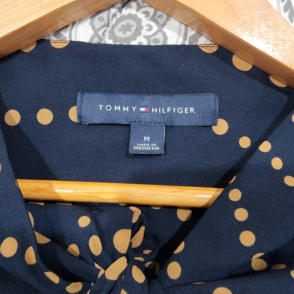 Tommy Hilfiger Women's Navy Polka Dot Top
